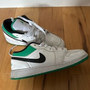 Nike Air Jordan White and Green Sneakers